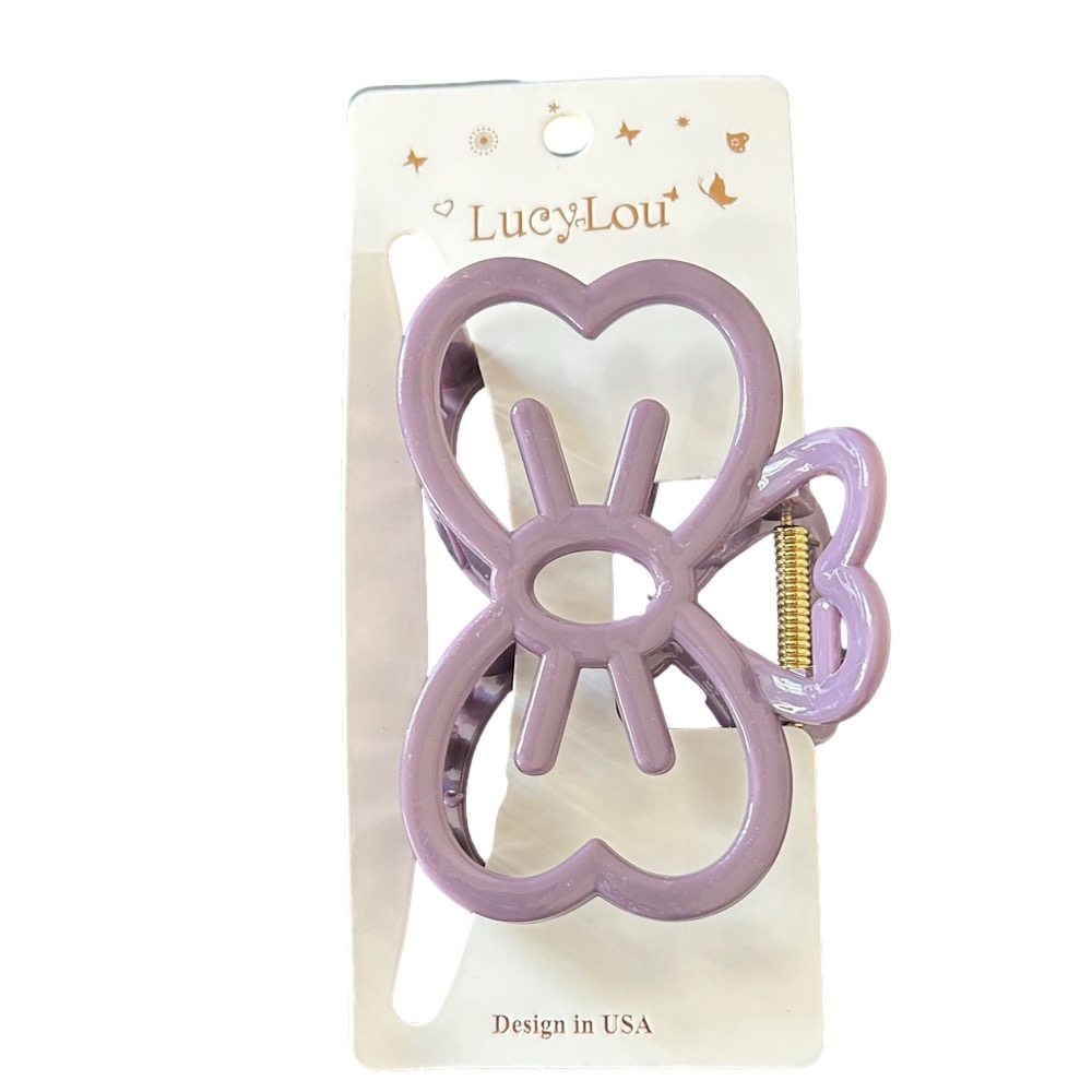 LucyLou Purple Large Bow Hair Claw Clip - New - Picture 1 of 10